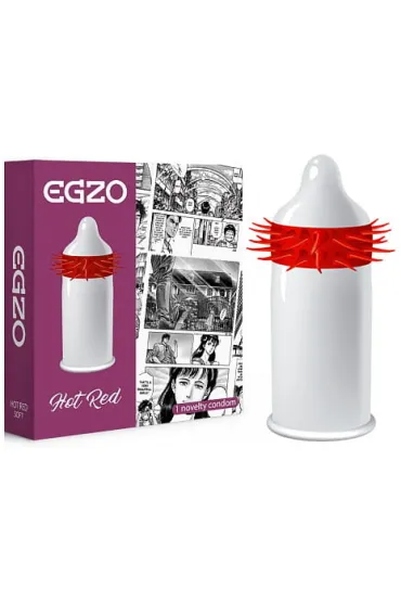 Egzo Hot Red prezerwatywa z pieszcz�cymi kolcami Soft 1szt.