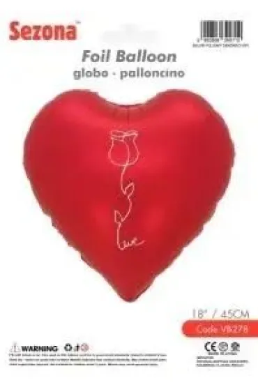 Balon Serce z nadrukiem r�y 45cm