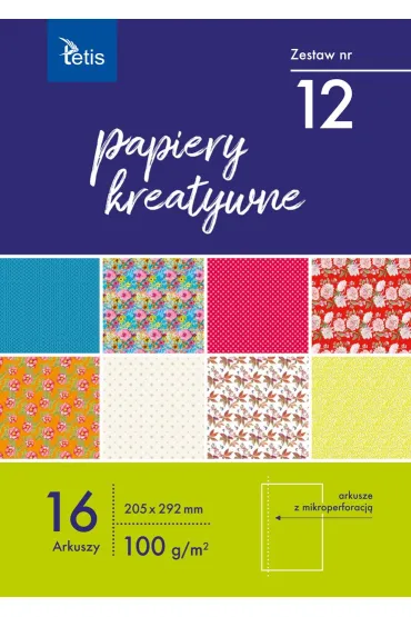 Tetis Papiery kreatywne A4 zestaw 11 16 kartek