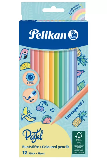 Pelikan Kredki drewniane Pastell 12 szt.