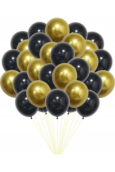 Balony czarno-z�ote 50 szt