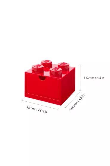 Szufladka na biurko klocek LEGO Brick 4 Czerwona