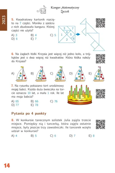 Matematyka z weso�ym Kangurem �aczek 2024