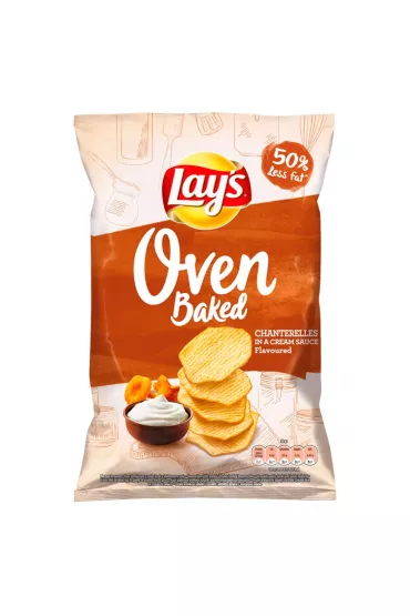 Lays Oven Baked Pieczone chipsy ziemniaczane o smaku kurek w �mietanowym sosie 125 g