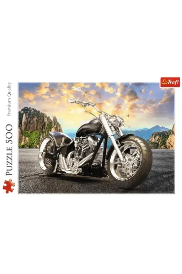 Puzzle 500 el. Czarny motocykl Trefl