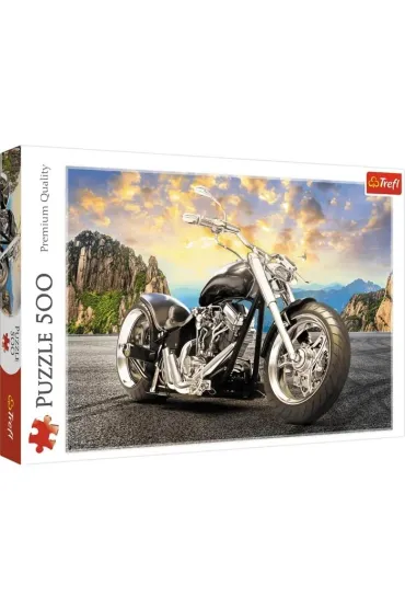 Puzzle 500 el. Czarny motocykl Trefl