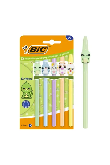 D�ugopis Cristal Figurine 1mm niebieski 5 szt BIC