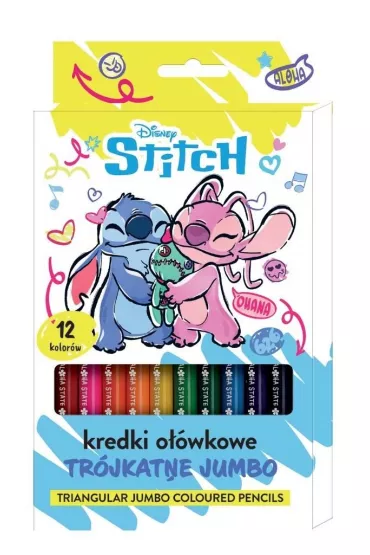 Beniamin Kredki o��wkowe tr�jk�tne Jumbo 12 kolor�w Stitch