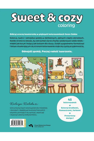 Urocza kawiarenka. Sweet & cozy coloring - Cocon Zakka