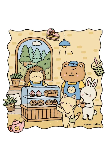 Urocza kawiarenka. Sweet & cozy coloring - Cocon Zakka