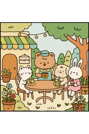 Urocza kawiarenka. Sweet & cozy coloring - Cocon Zakka