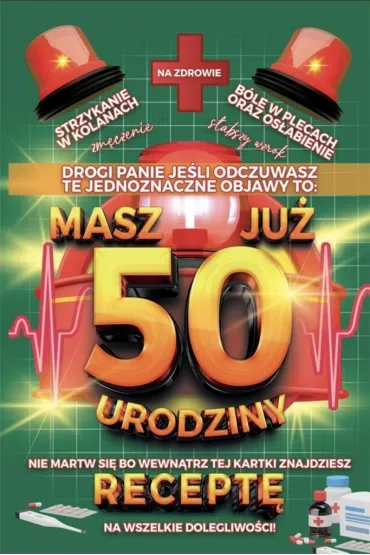 Yeku Karnet Urodzinowy z recept� 50
