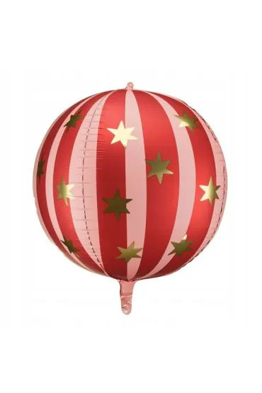 PartyDeco Balon foliowy Pi�ka w gwiazdki 75cm czerwony