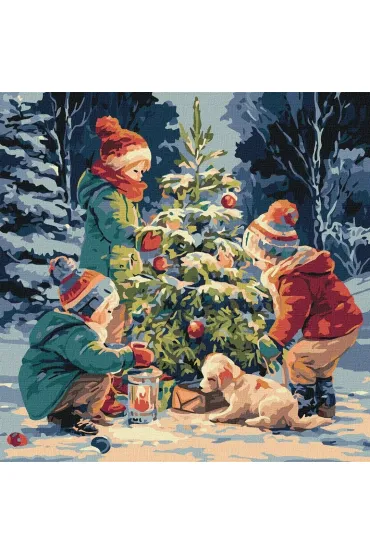 Ideyka Malowanie po numerach - Choinka przyja�ni 40x40cm