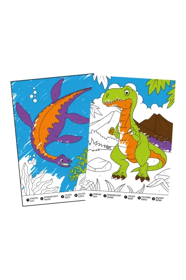 W parku dinozaur�w. Lubi� Dinozaury. Numerkowe kolorowanki
