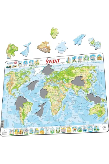 Puzzle 80 el. Mapa topograficzna �wiata Larsen