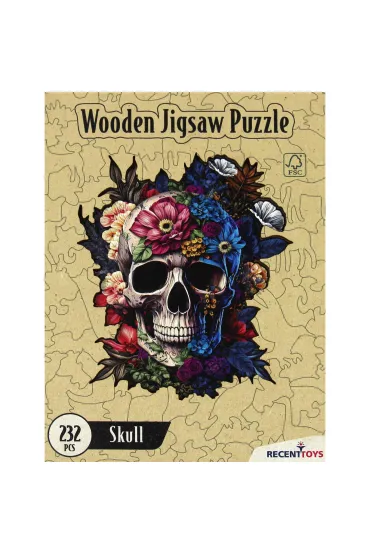 Puzzle 232 drewniane Czaszka Recent Toys