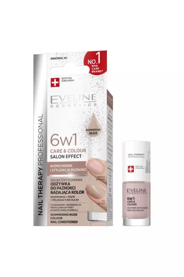 Eveline Cosmetics EVELINE_Nail Therapy 6w1 Care & Colour skoncentrowana od�ywka do paznokci Shimmering Nude 5 ml