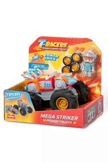 T-Racers Car + Power Trucks Mega Striker Magic Box