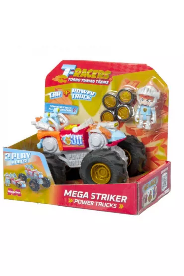 T-Racers Car + Power Trucks Mega Striker Magic Box