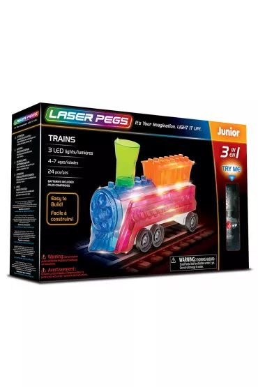 Klocki. Laser Pegs. Trains 3 w 1
