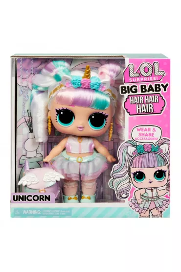 LOL Surprise Big Baby Hair Hair Hair Doll Unicorn Mga Entertainment