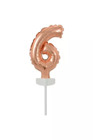Amscan Balon foliowy mini cyfra 6 r�owe z�oto 7x12cm