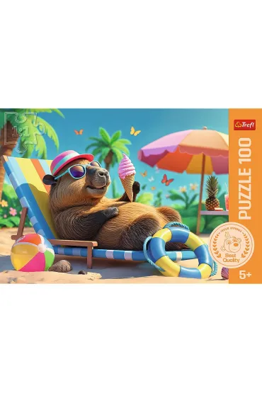 Puzzle 100 el. Relaks w stylu kapibary Trefl