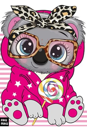 Koala. Kolorowanka z naklejkami