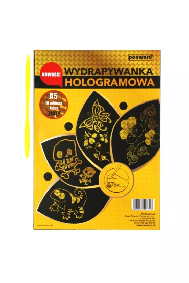 Zestaw kreatywny Wydrapywanka A5/10ARK holograf z�ota FOL SDM 427710 Polsirhurt