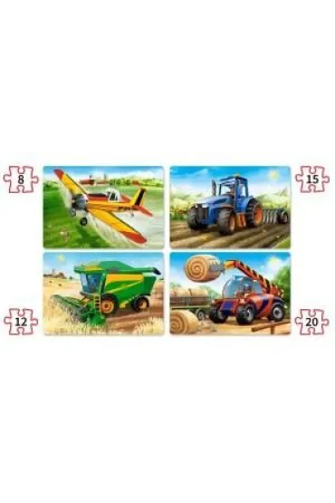 Puzzle maxi 4w1 - Maszyny rolnicze (8+12+15+20 el.) Castorland