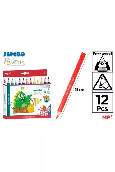 Mp Main Paper Kredki o��wkowe Jumbo 12 szt.