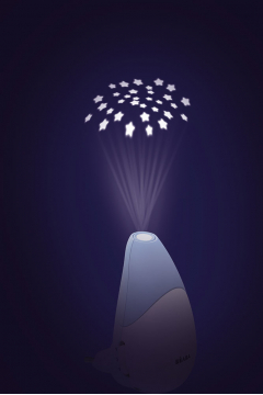 Beaba Lampka nocna LED z projektorem gwiazd i czujnikiem paczu i ruchu Pixie Star Mineral
