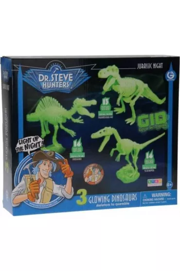 Zestaw konstrukcyjny �wiec�cy w ciemno�ci Dr.Steve Hunters 3 dinozaury