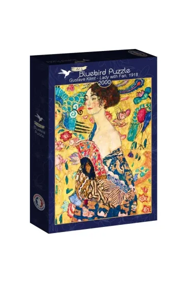 Puzzle 2000 el. Kobieta z wachlarzem Gustav Klimt Bluebird Puzzle