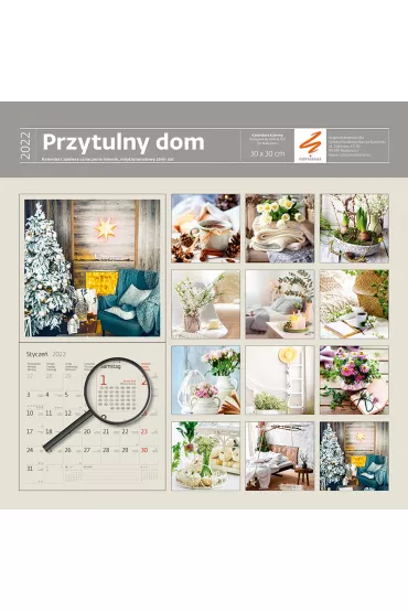 Sztuka Rodzinna Kalendarz 30 x 30 z naklejkami. Przytulny dom 2022