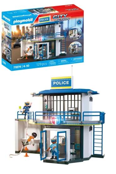 Playmobil City Action Posterunek policji z miejscem przes�ucha� 71874