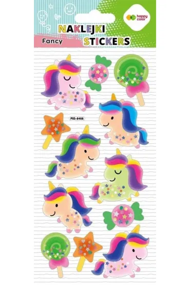 Happy Color Naklejki 3D FANCY - Glitter Unicorns, 90x210 mm