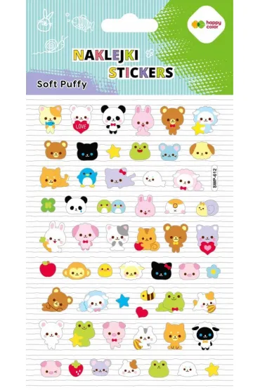 Happy Color Naklejki 3D SOFT PUFFY - Animals Kawaii , 110X205 mm