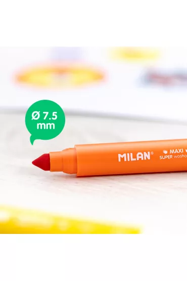 Milan Flamastry Maxi Super zmywalne 12 szt.