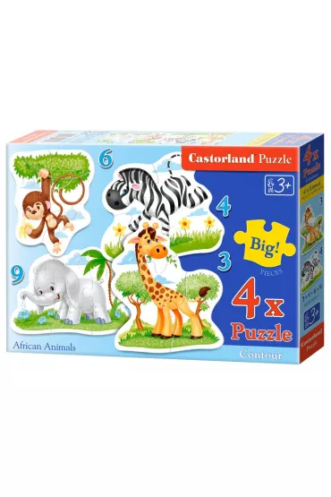 Puzzle maxi 4w1 3+4+6+9 el.  zwierz�ta afryka�skie B-005017 Castorland