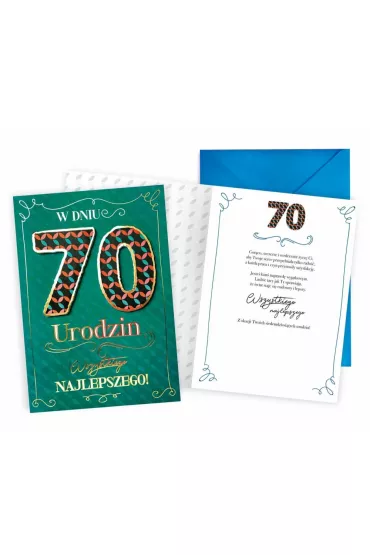 Kukartka Karnet Urodziny 70