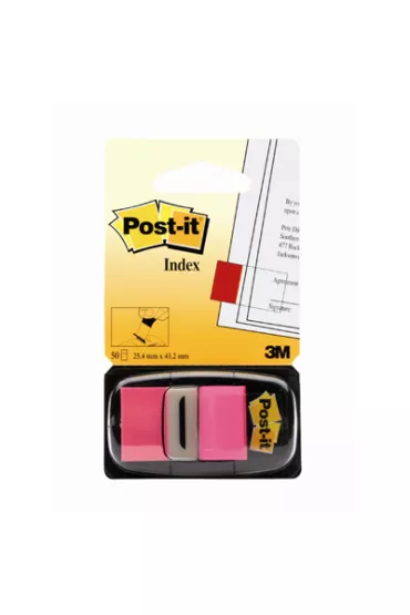 Zak�adki indeksuj�ce Post-It PP 50k. 25x43mm r�owe 680-21