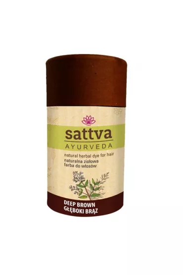 Sattva Natural Herbal Dye for Hair naturalna zio�owa farba do w�os�w Deep Brown 150 g