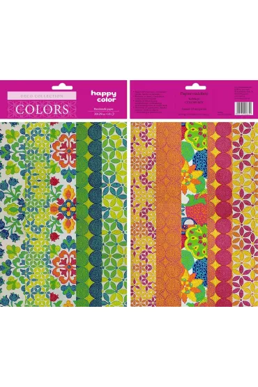 Happy Color Papiery ozdobne Deco COLORS MIX, 10 motyw�w, 20X29cm, 10 arkuszy