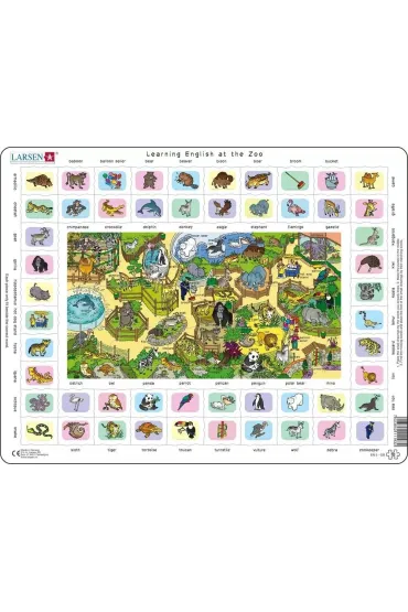 Puzzle maxi ramkowe 70 el. Learning English at the Zoo Larsen