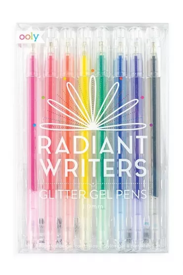 Kolorowe Baloniki D�ugopisy �elowe z brokatem Radiant Writers 8 szt.