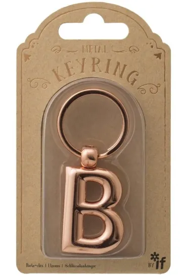 If Metalowy brelok do kluczy litera B Keyring