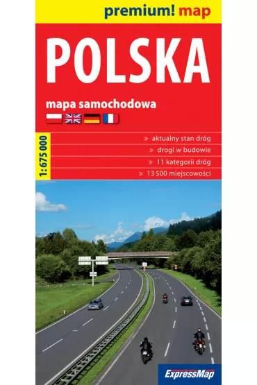 Polska mapa samochodowa Polski 1:675 000