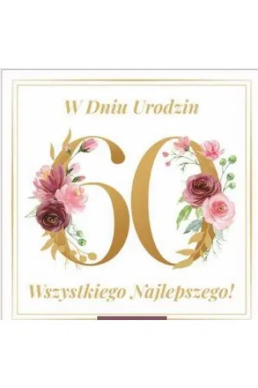 Art Nuvo Karnet kwadrat 60 urodziny damskie CK-04